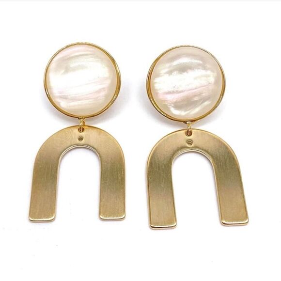 Adornia Gila Hoops Gold NWT - Picture 1 of 3